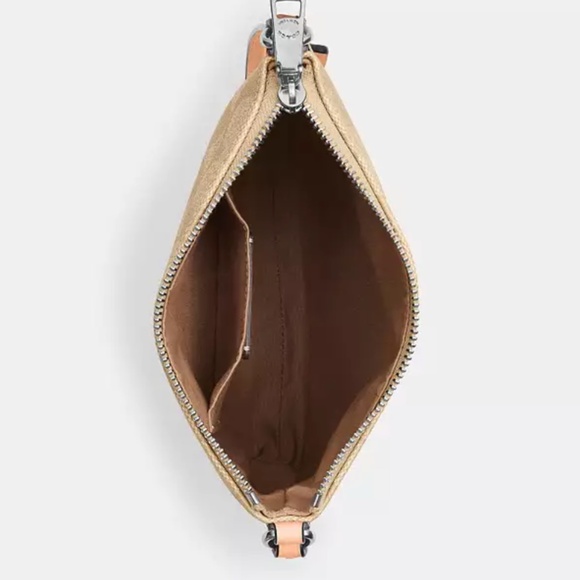 New🫶Coach Mini Rowan File Bag In Signature Canvas Tan/coral - Picture 4 of 4